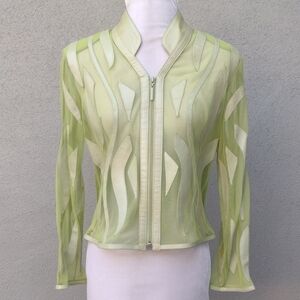Stillman Studio Leather Mesh Jacket Green S